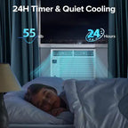 ZAFRO 6,000 BTU Small Window Air Conditioner Cool up to 250 Sq. Ft. with Ultra-Quiet, Compact-size, Washable Filter, Remote Control