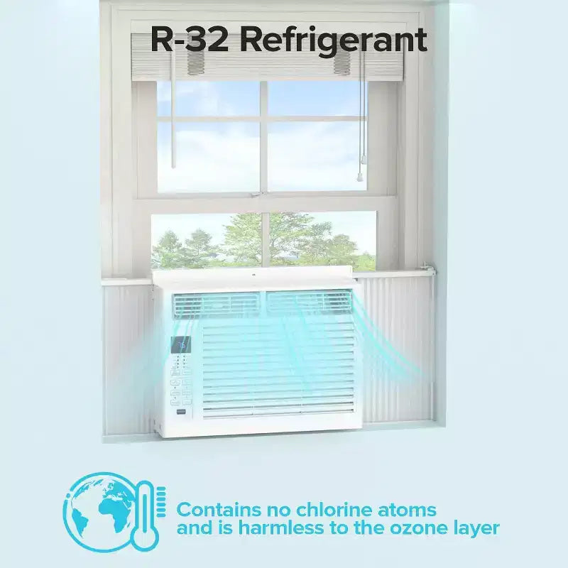ZAFRO 6,000 BTU Small Window Air Conditioner Cool up to 250 Sq. Ft. with Ultra-Quiet, Compact-size, Washable Filter, Remote Control