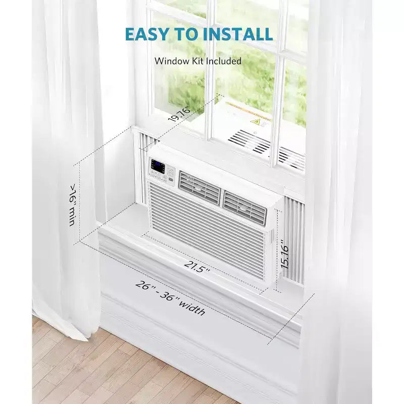 ZAFRO 12,000 BTU Window Air Conditioner Cools up to 550 Sq. ft, Ultra Quiet Window AC Unit with Remote Control