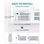 ZAFRO 8,000 BTU Window Air Conditioner Cools up to 350 Sq. ft, Ultra Quiet Window AC Unit with Remote Control