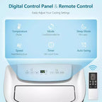 ZAFRO Portable Air Conditioners 14,000 BTU,Cooling, Dehumidifier & Fan 3-in-1,Air Conditioner Portable with Remote Control, Quiet