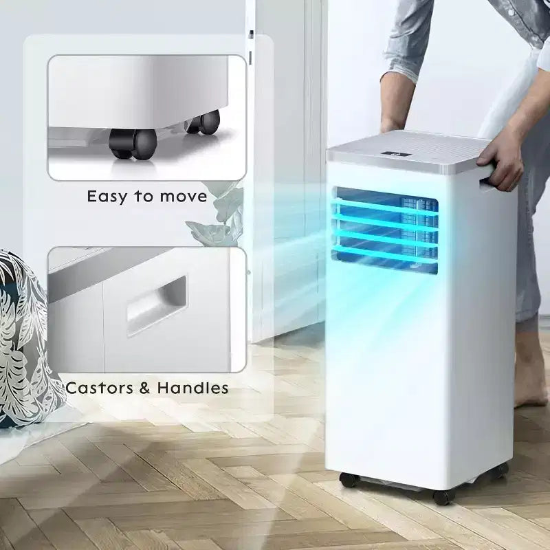 ZAFRO Remote Control&Window Kit, 3-in-1 AC Unit Built-in Dehumidifier,Fan Mode Portable Air Conditioner, white(8,000 BTU)