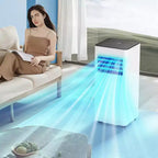 ZAFRO Portable Air Conditioner, 8000 BTU 3 Modes & Speeds with Remote Control, 24H Timer for Bedroom/Office, White