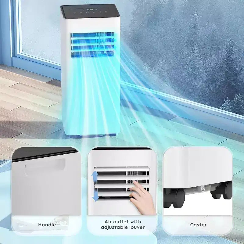 ZAFRO Portable Air Conditioner, 8000 BTU 3 Modes & Speeds with Remote Control, 24H Timer for Bedroom/Office, White