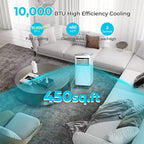 ZAFRO Portable Air Conditioner,AC Unit for Bedroom Room Garage RV, 24H Timer/Remote Control/2 Speeds/LED Display