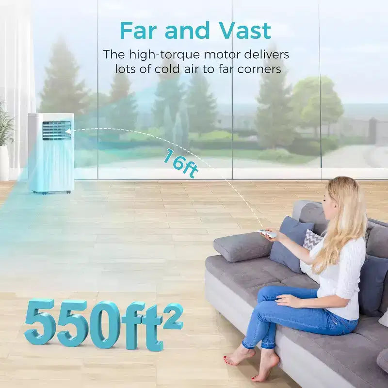 ZAFRO Portable Air Conditioners, Portable AC Unit Cools ,with Remote, 4 Modes Room Air Conditioners with Digital Display