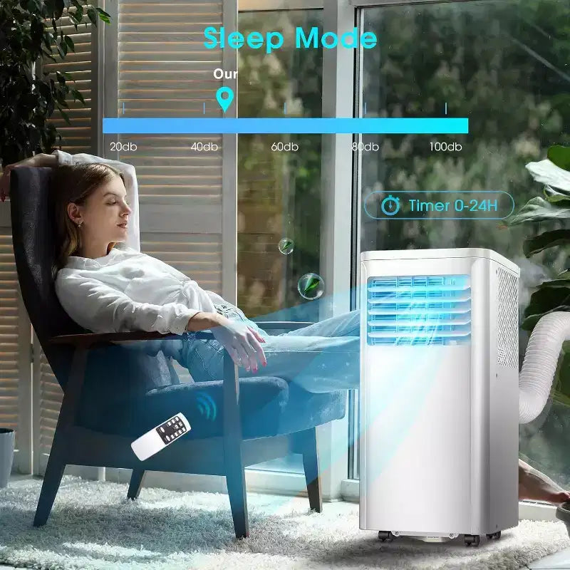 ZAFRO Portable Air Conditioners for Room. Ft Portable Ac Quiet Unit with Cooling, Dehumidifier, Fan, Sleep Mode,Remote Control
