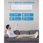 12,000 BTU Ductless Mini Split AC System, 20 SEER2 R45 Series Wifi Enabled Ductless AC Cool Up to 750 Sq. Ft, Complete Installation Kit, 208V/230V