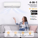 9000 BTU Mini Split Air Conditioner, Wifi Enabled 20 SEER2 230V Ductless AC Unit Cool up to 450 Sq. Ft, Inverter Ductless Air Conditioner,White