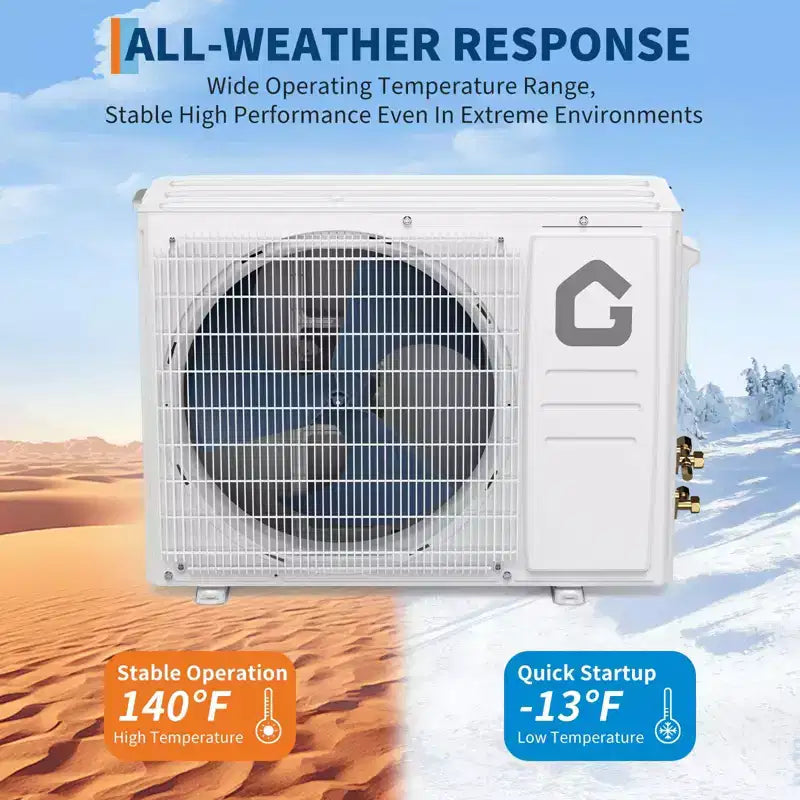12000 BTU Wifi Mini Split AC, 21 SEER2230V Inverter Ductless Wall AC w/WiFi & Alexa Compatible, Cools Rooms up to 750 Sq.Ft, Energy Efficient Inverter