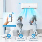 12000 BTU Wifi Mini Split AC, 21 SEER2230V Inverter Ductless Wall AC w/WiFi & Alexa Compatible, Cools Rooms up to 750 Sq.Ft, Energy Efficient Inverter