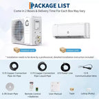 18000 BTU Wifi Mini Split AC, 21 SEER2 208-230V Inverter Ductless Wall AC w/WiFi & Alexa Compatible, Cools Rooms up to 1250 Sq.Ft, Energy Efficient