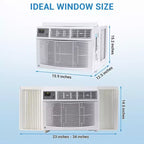 12000 BTU Window Air Conditioner Unit with Remote Control, Cools Rooms Up to 550 Sq ft, 3 Cooling & Fan Speeds Quiet Operation, Easy Install Kit