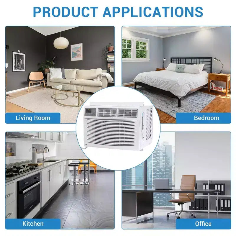 12000 BTU Window Air Conditioner Unit with Remote Control, Cools Rooms Up to 550 Sq ft, 3 Cooling & Fan Speeds Quiet Operation, Easy Install Kit