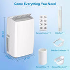 Portable Air Conditioner 14000Btu, Air Conditioner Floor Unit for Room 450-700 Sq Ft Air Conditioning, 4 in 1(Cool/Fan/Dry/Sleep),White