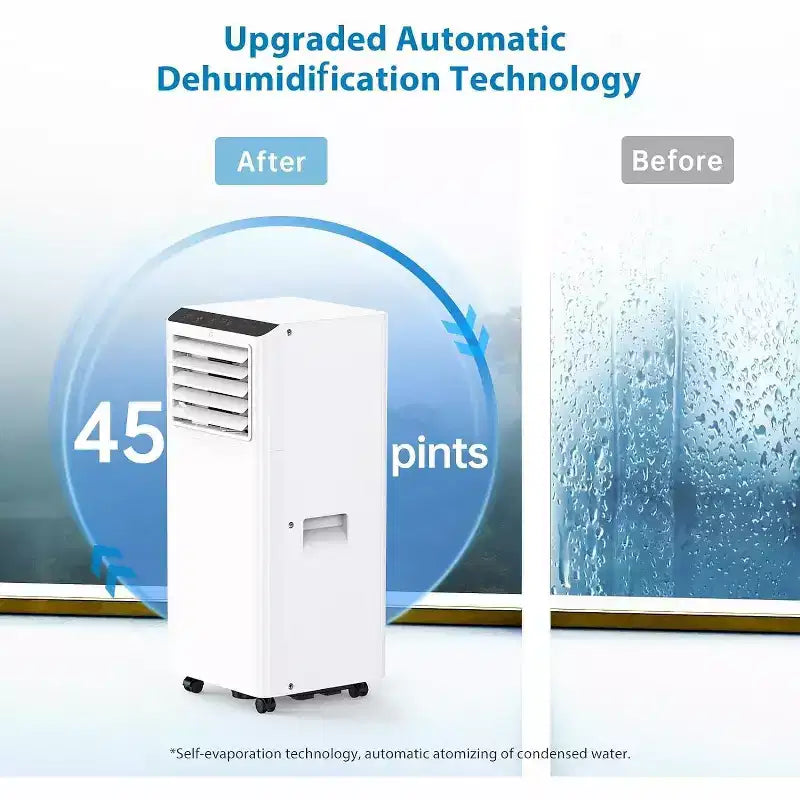 8000BTU Portable Air Conditioners with Remote Control and 24H Timer, 3 IN 1 Low Noise Portable AC Unit with Dehumidifier and Fan, up to 350Sq. Ft.