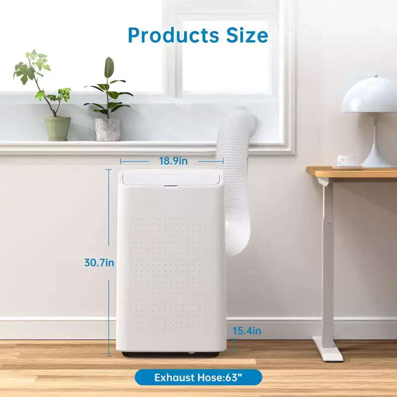 15,000 BTU Portable Air Conditioner, Portable AC Built-in Cool with Dehumidifier, and Fan Cools up to 850 Sq. Ft Bedroom, Office, Kitchen