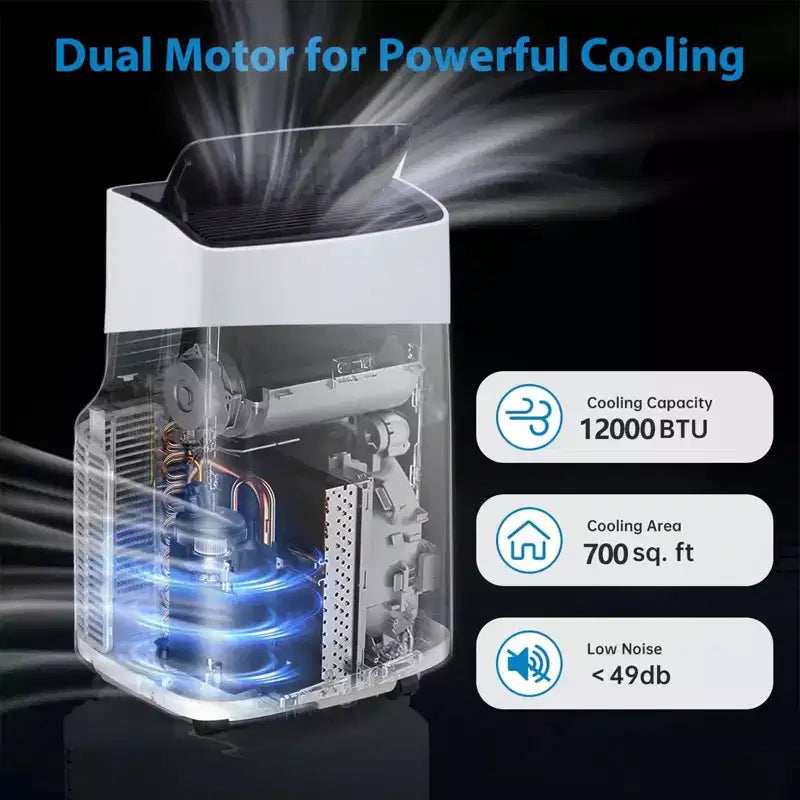 Air Conditioner,12000BTU Portable Air Conditioner with Dehumidifier and Fan Modes, Cools Room up to 700 Sq.Ft, Room Floor AC Unit