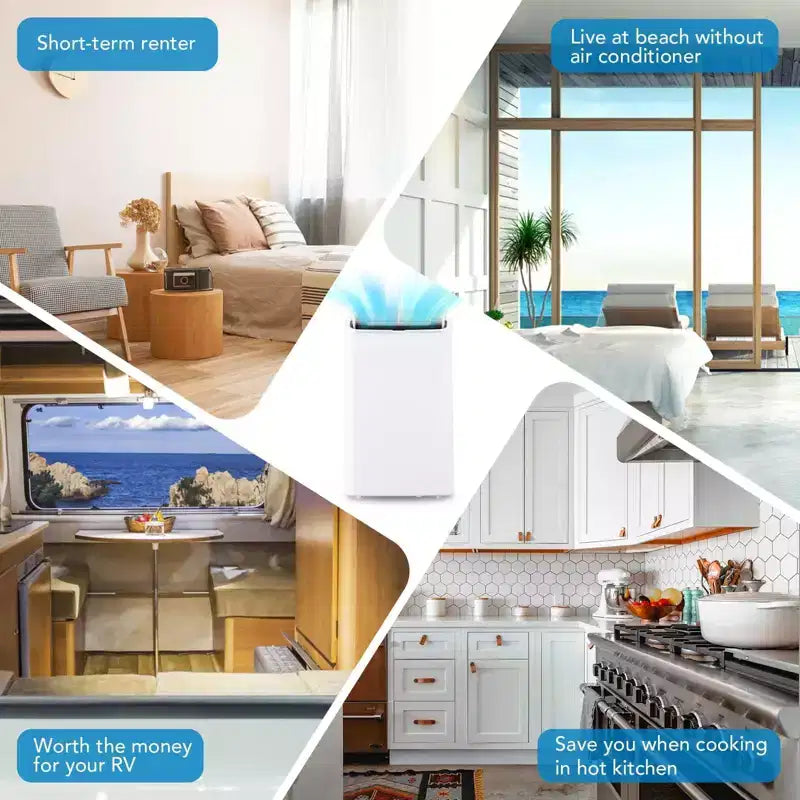 14000 BTU Portable Air Conditioners with Remote Control, 3-in-1 Free Standing Cooling AC Unit, Cools Room up to 750 sq.ft, Smart/Sleep Mode, 3 Speed