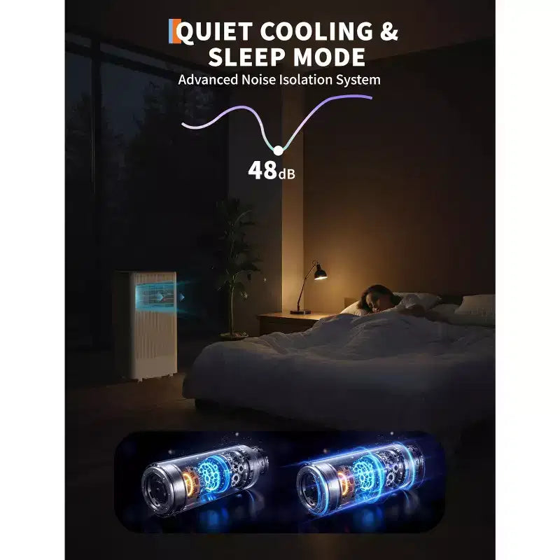 8,000 BTU Portable Air Conditioner,Portable AC Unit for Bedroom up to 350 Sq. Ft, Cooling, Dehumidifier, Floor Standing Air Conditioner, 24H Timer