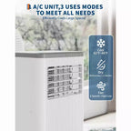 8,000 BTU Portable Air Conditioner,Portable AC Unit for Bedroom up to 350 Sq. Ft, Cooling, Dehumidifier, Floor Standing Air Conditioner, 24H Timer