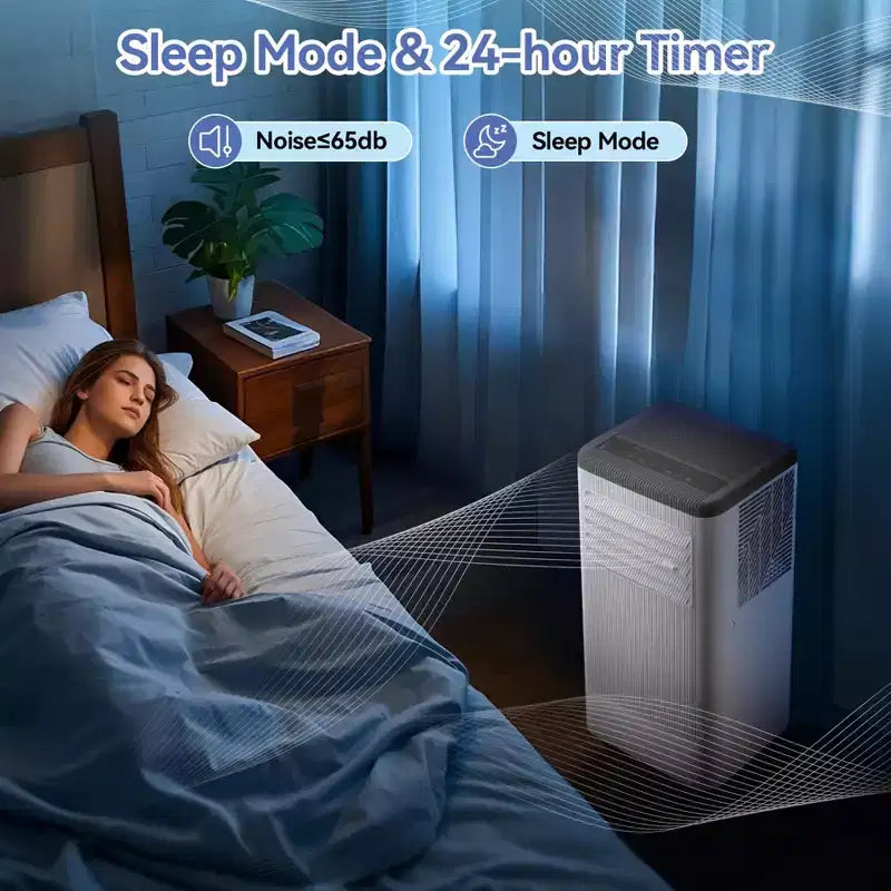 8,000 BTUs Portable Air Conditioner with Cooling, Dehumidifier, Fan 3-In-1, LED Display, 24-HTimer, DOE SACC 5000BTU High Efficiency Cooling