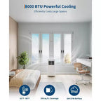 TROPOW Air Conditioner, 8000 BTU 3-in-1 Unit with Fan Mode, Remote & Ventless Design, Portable Room Air Conditioner.