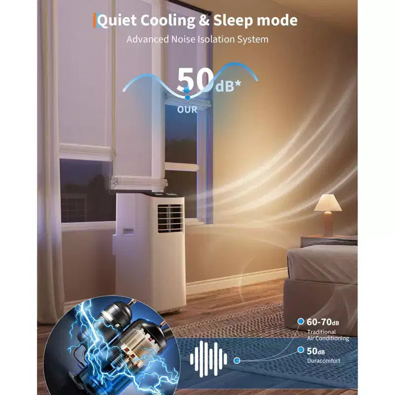 TROPOW Air Conditioner, 8000 BTU 3-in-1 Unit with Fan Mode, Remote & Ventless Design, Portable Room Air Conditioner.