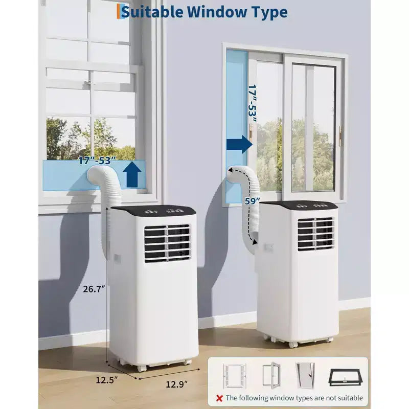TROPOW Air Conditioner, 8000 BTU 3-in-1 Unit with Fan Mode, Remote & Ventless Design, Portable Room Air Conditioner.