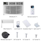 8000 BTU Smart Window AC - WiFi Enabled Air Conditioner for 350 Sq.Ft Rooms, 11 EER Quiet 51dB Cooling w/App Control, Digital Display & Remote