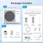 Costway 18k BTU 2 Zone Mini Split Air Conditioner 22 SEER2 208-230V Wifi Enabled
