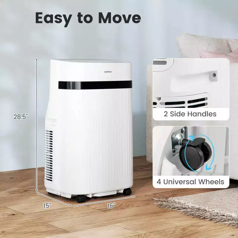 Costway 12000 BTU Portable Air Conditioner with Fan & Dehumidifier Sleep Mode 24H Timer