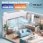 Costway 11500/11500/17000/23000 BTU Wifi Enabled Mini Split Air Conditioner & Heater Works with Alexa
