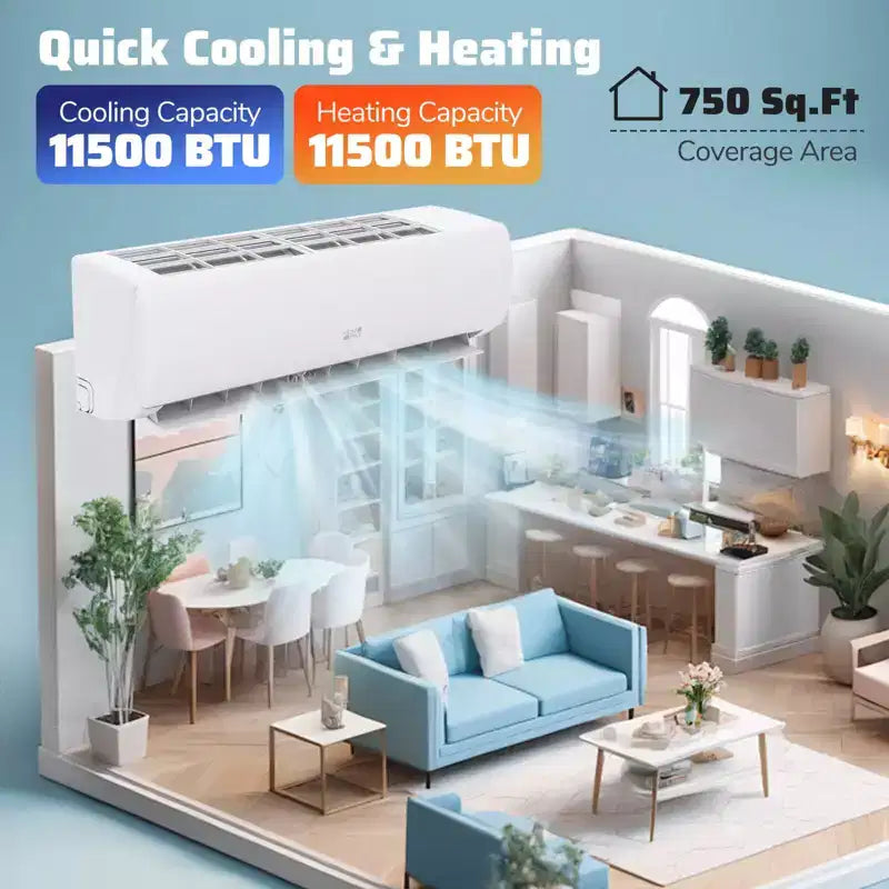Costway 11500/11500/17000/23000 BTU Wifi Enabled Mini Split Air Conditioner & Heater Works with Alexa
