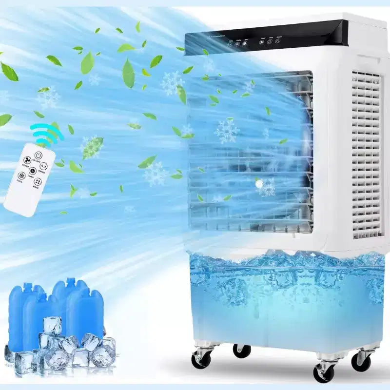 Evaporative Air Cooler, 1800CFM Portable Swamp Cooler with Remote Control, 3 Speeds, 12H Timer & 8.4 Gallon Water Tank, 3-IN-1 Cooling Fan