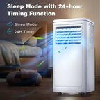 8000 BTU Portable Air Conditioner, Cools Rooms up to 350 Sq.Ft, 4-in-1 AC with Remote, LED Display, 24H Timer