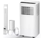 8,000 BTU Portable AC, 3-in-1 Unit with 4 Modes, Timer, LED Display, Remote & Install Kit, for Bedroom/Living Room/Office, White.