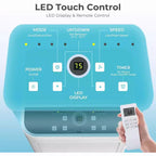 8,000 BTU Portable AC, 3-in-1 Unit with 4 Modes, Timer, LED Display, Remote & Install Kit, for Bedroom/Living Room/Office, White.