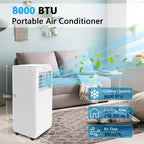 8,000 BTU Portable Air Conditioner for Room up to 350 Sq. Ft., Portable AC Unit with Remote Control, Sleep Mode, Window Kit Included