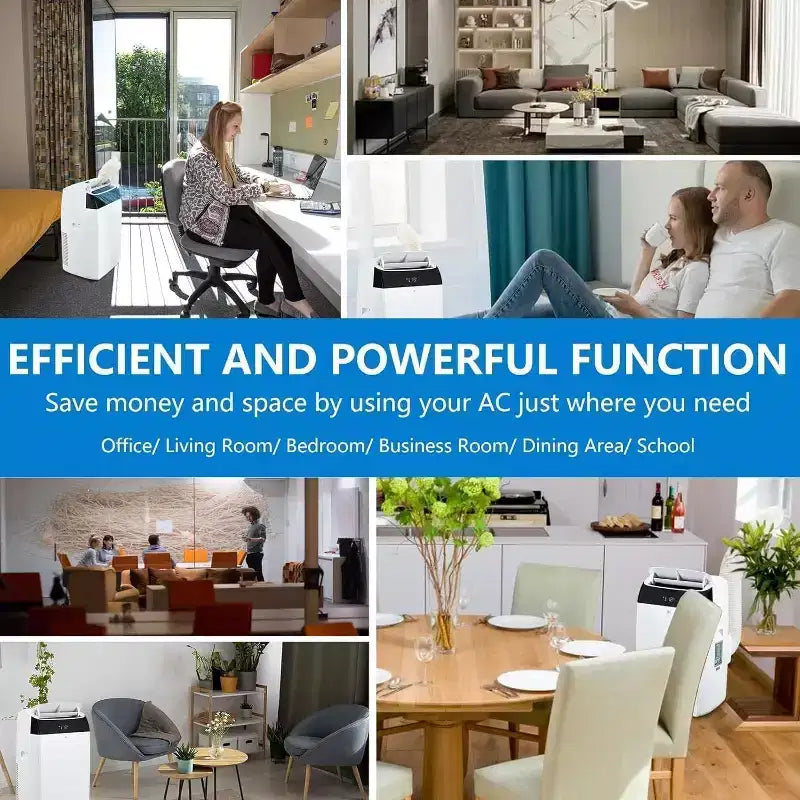 Acekool 12,000 BTU Portable AC - 3-in-1 Cooling, Dehumidifier & Fan for Rooms Up to 550 Sq.Ft, LED Display, Remote Control