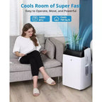 Acekool 12,000 BTU Portable AC - 3-in-1 Cooling, Dehumidifier & Fan for Rooms Up to 550 Sq.Ft, LED Display, Remote Control