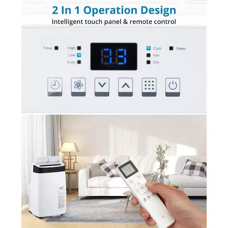 Acekool 10000 BTU Portable Air Conditioner, 3-in-1 AC with Fan & Dehumidifier, Remote, 3 Speeds, 24H Timer, Cools Rooms Up to 450 Sq.Ft, Easy Install