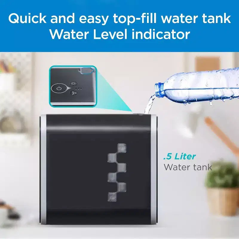BLACK+DECKER Portable Desktop Air Cooler & Personal Fan, 3 Speeds, 0.5L Tank, Evaporative Cooling for Home & Office, Black