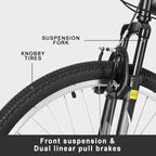 hykolity 27.5 inch Mountain Bike MTB Outdoor Bicycle Cycling 18 Speed Sport Bikes Trail Off Road Full Suspension for Adult Men Unisex Black