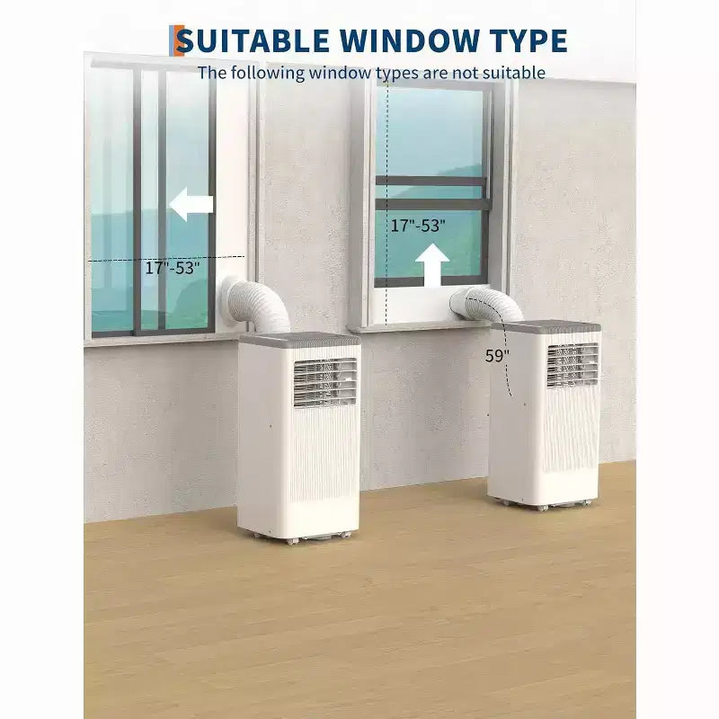 Acekool 8,000 BTU Portable Air Conditioner  3-in-1 AC/Dehumidifier/Fan, Cools 350 sq ft, Quiet Sleep Mode, Remote Control & Window Kit