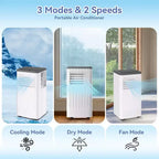 Acekool 10,000 BTU Portable Air Conditioner & Heater, 3-in-1 AC, Heat Pump, Fan, Dehumidifier, Remote, 24H Timer, Cools 450 Sq Ft, Window Kit