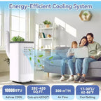 Acekool 10,000 BTU Portable Air Conditioner & Heater, 3-in-1 AC, Heat Pump, Fan, Dehumidifier, Remote, 24H Timer, Cools 450 Sq Ft, Window Kit