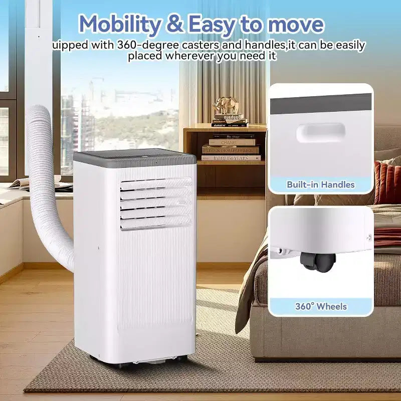Acekool 10,000 BTU Portable Air Conditioner & Heater, 3-in-1 AC, Heat Pump, Fan, Dehumidifier, Remote, 24H Timer, Cools 450 Sq Ft, Window Kit