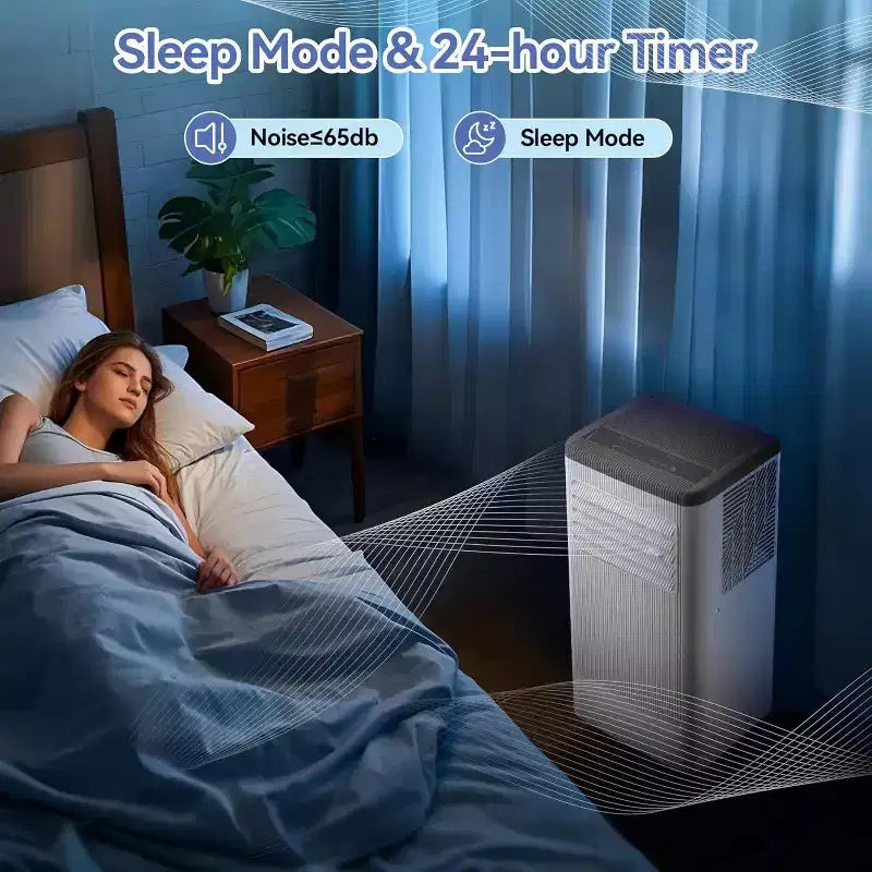 Acekool 10,000 BTU Portable Air Conditioner & Heater, 3-in-1 AC, Heat Pump, Fan, Dehumidifier, Remote, 24H Timer, Cools 450 Sq Ft, Window Kit