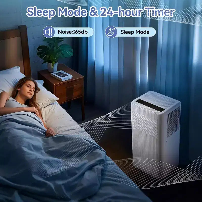 Acekool 10,000 BTU Portable Air Conditioner & Heater, 3-in-1 AC, Heat Pump, Fan, Dehumidifier, Remote, 24H Timer, Cools 450 Sq Ft, Window Kit